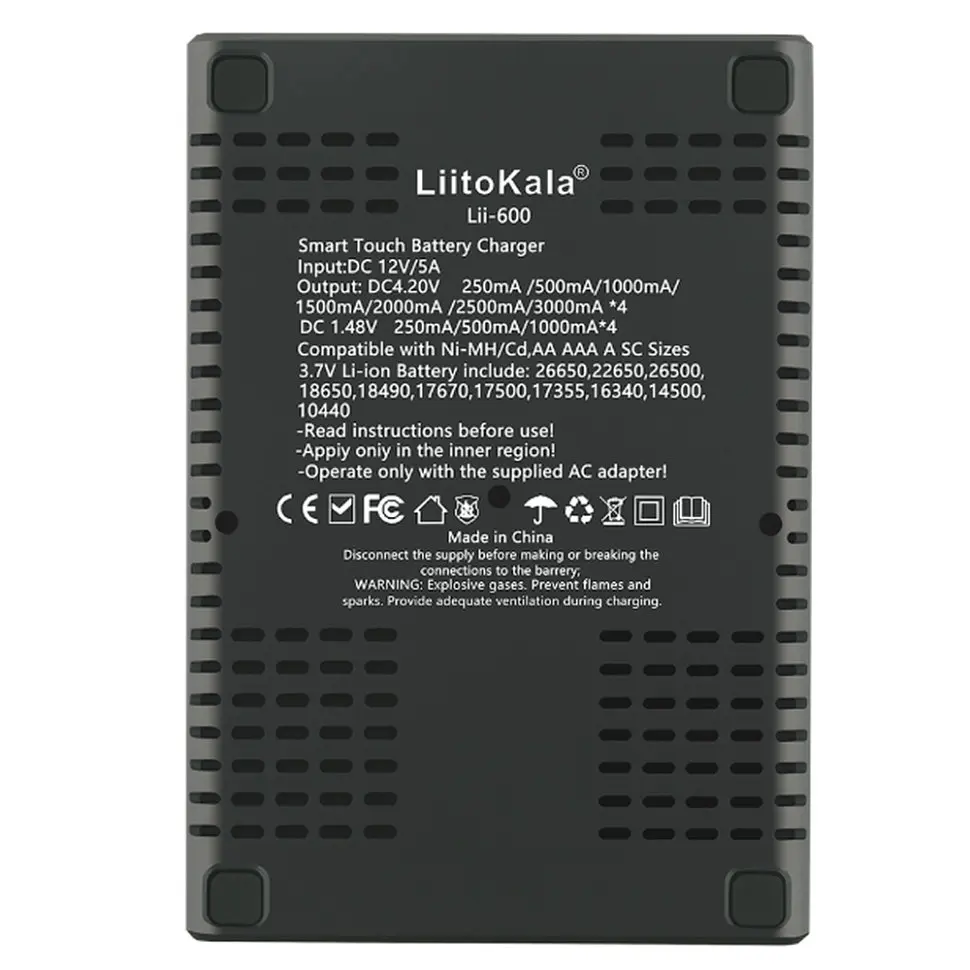 Універсальний інтелектуальний зарядний пристрій LiitoKala Lii-600 EU для акумуляторів + автомобільний кабель - фото 3