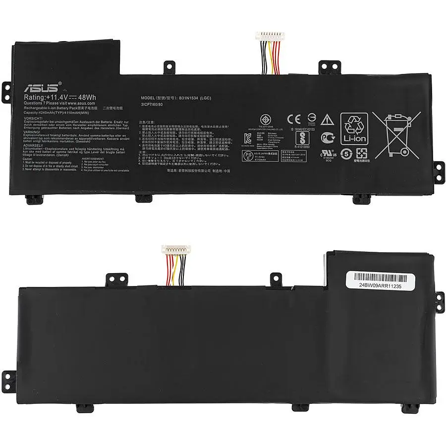 Батарея для ноутбука Asus B31N1534 (Zenbook UX510UX UX510UW) 11.4V 4240mAh 48Wh Чорний (0B200-02030000) - фото 2