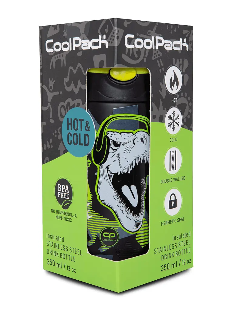 Пляшка COOLPACK BONO DINOPARK для води 350 мл металева (Z10966) - фото 3