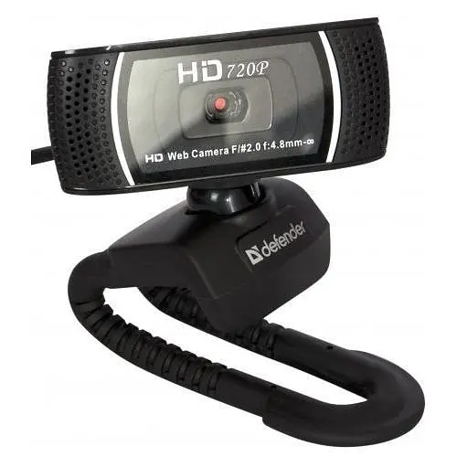 Веб-камера Defender G-Lens 2597, чорний, 2 Mp, 1280x720/30 fps, мікрофон, автофокус, кут огляду 60°, п'ятишарова скляна