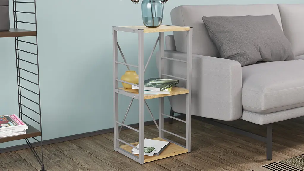 Етажерка 3/34 Ferrum-decor Серії Коннект 73x34x28 сірий ДСП Дуб Артізан 16мм (FRD-104303) - фото 3