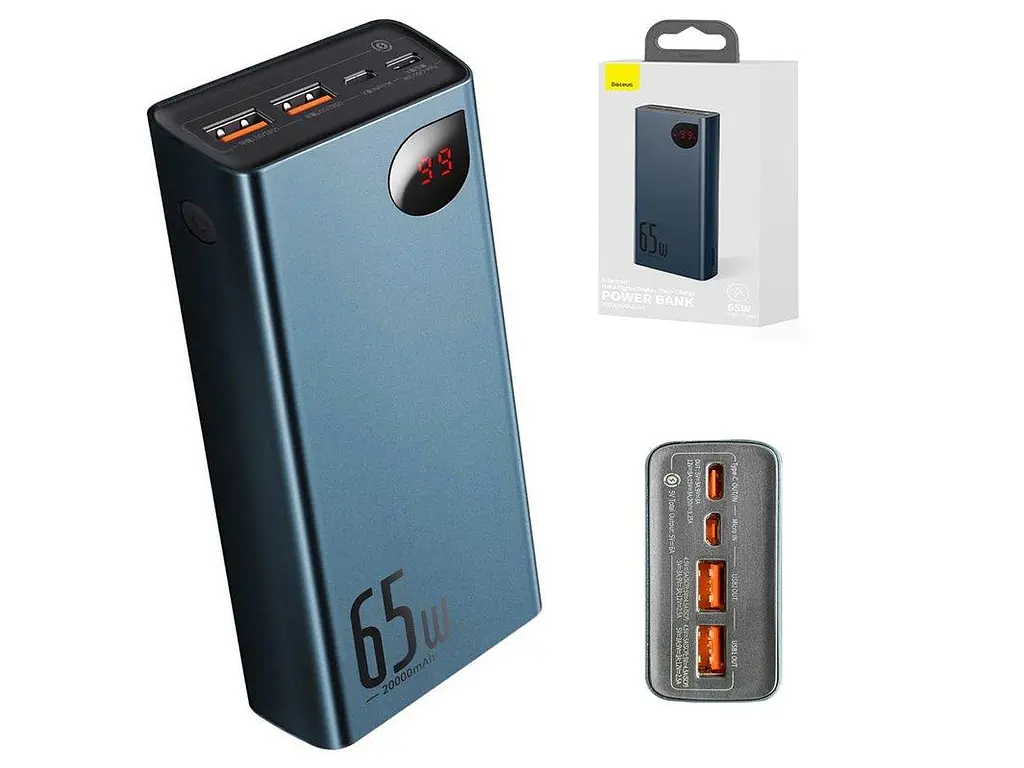 Портативна батарея - зовнішній акумулятор Baseus Adaman Metal 20000mAh 65W PPIMDA-D03 - фото 5