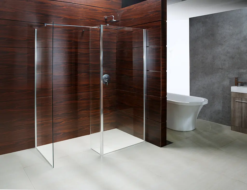 Душова стінка Volle Walk-In 100x190 + профіль + кріплення 18-08-100+18-01-01+18-05D-100, прозорий - фото 4