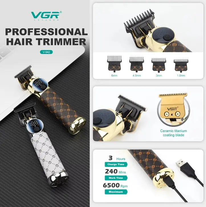 Триммер VGR V-942 Brown - фото 2