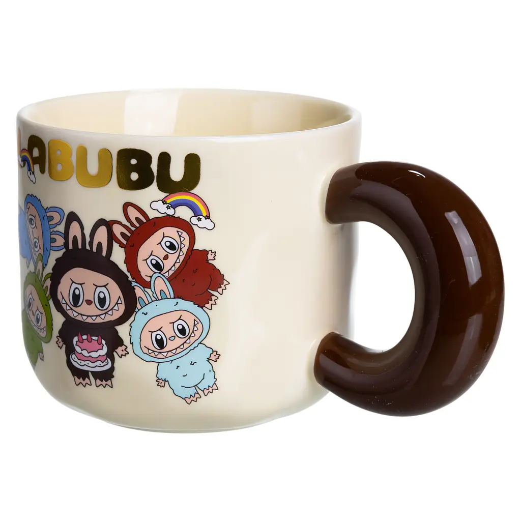 Кружка фарфоровая LABUBU Bring Joy 400 мл бежевый FM-21A - фото 3