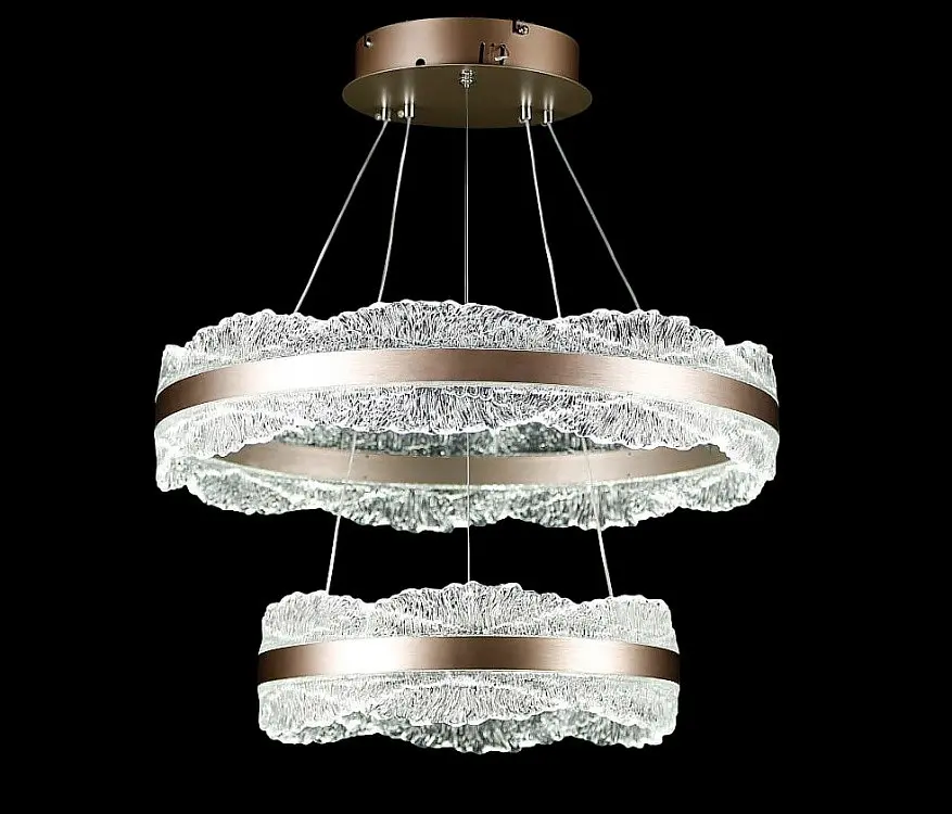 Сучасна підвісна LED-люстра Splendid Ray LT9898/2 LED (MK CF) кава з димером і пультом - фото 3
