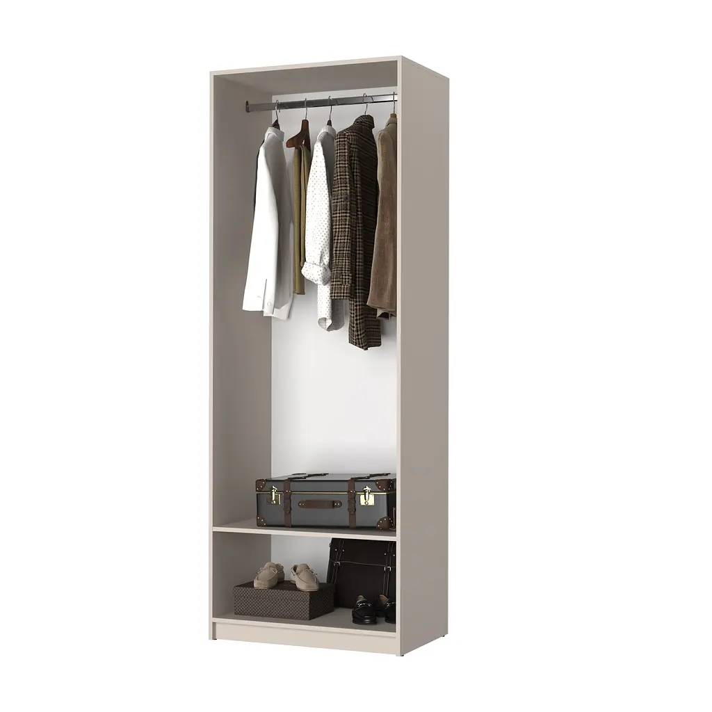 Шкаф 2-дверный с антресолью MebelStar Оскар Gloss BL-B, стандарт 80x52x260 см Кашемир/Кашемир (MBS-5350) - фото 4