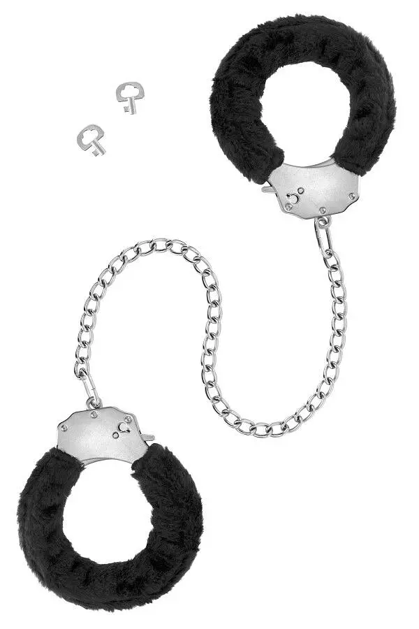 Металеві поножі з хутром Fetish Tentation Adjustable metal and fur ankle cuffs