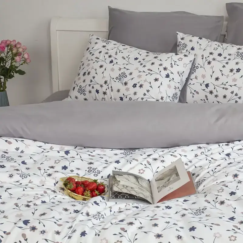 Комплект постільної білизни ТЕП Melluna Silk Garden євро білий - фото 4