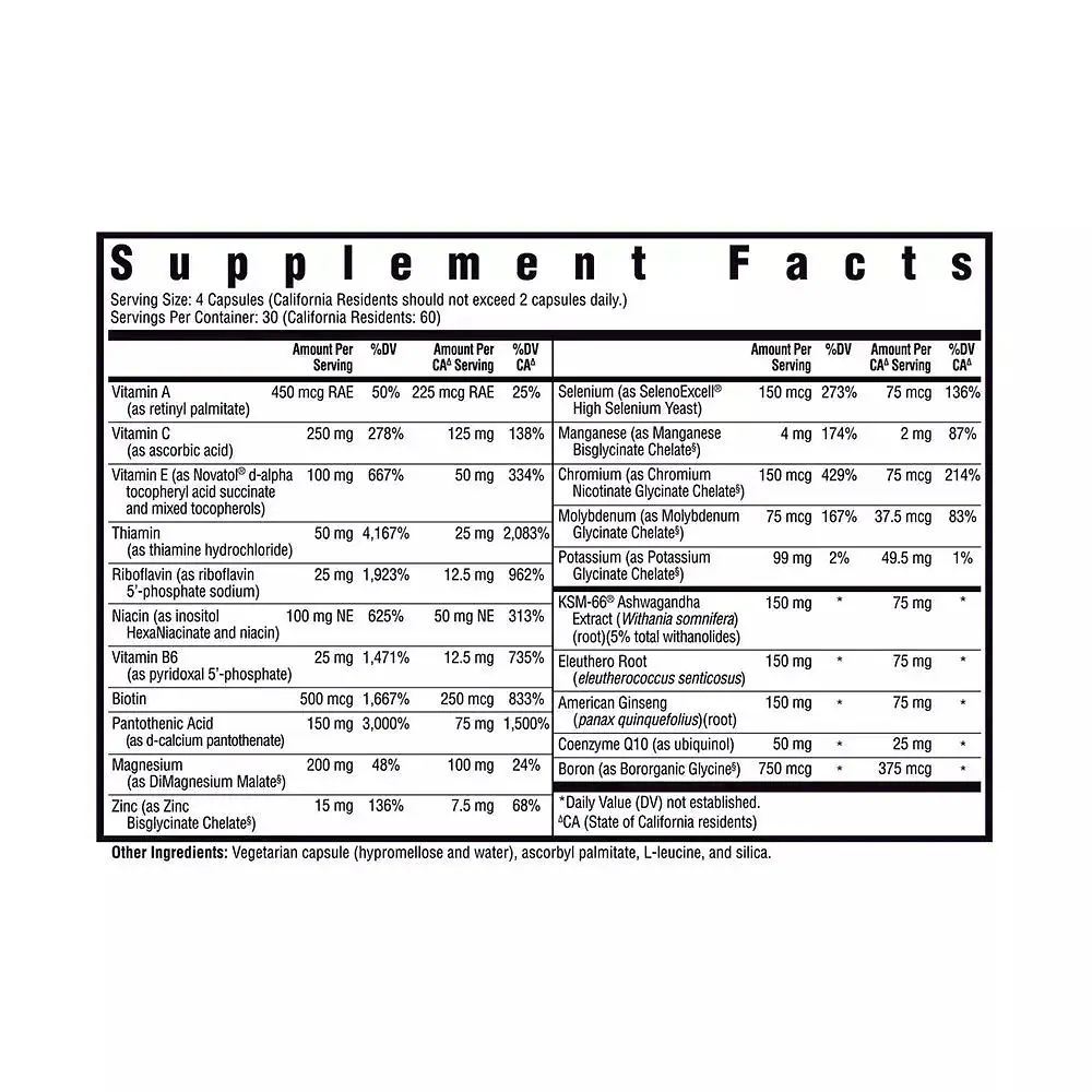 Мультивітамінний комплекс Seeking Health Multivitamin Sensitive 120 вегетаріанських капсул - фото 2
