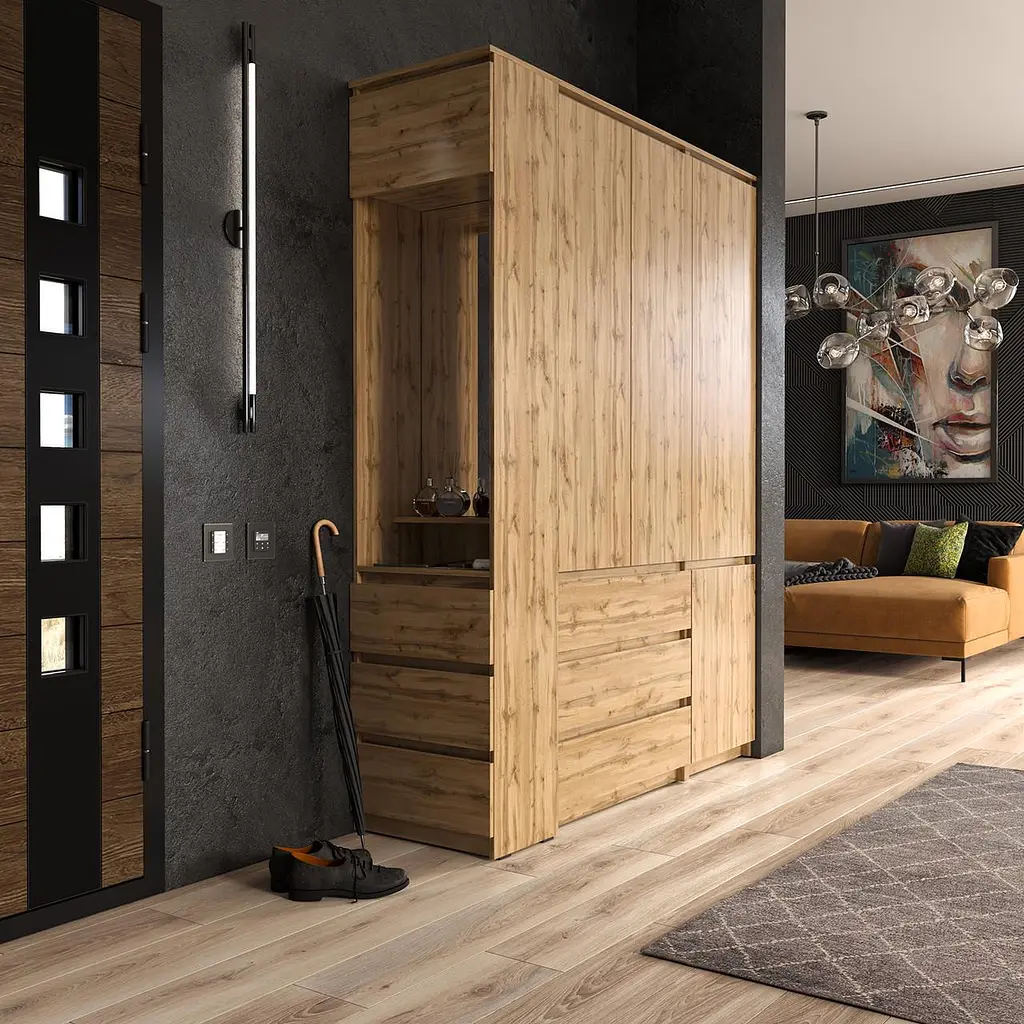 Пенал с полками Moreli T-217 500x2117x498 мм Белый/Дуб сонома (mo-t217-white-sonoma) - фото 3