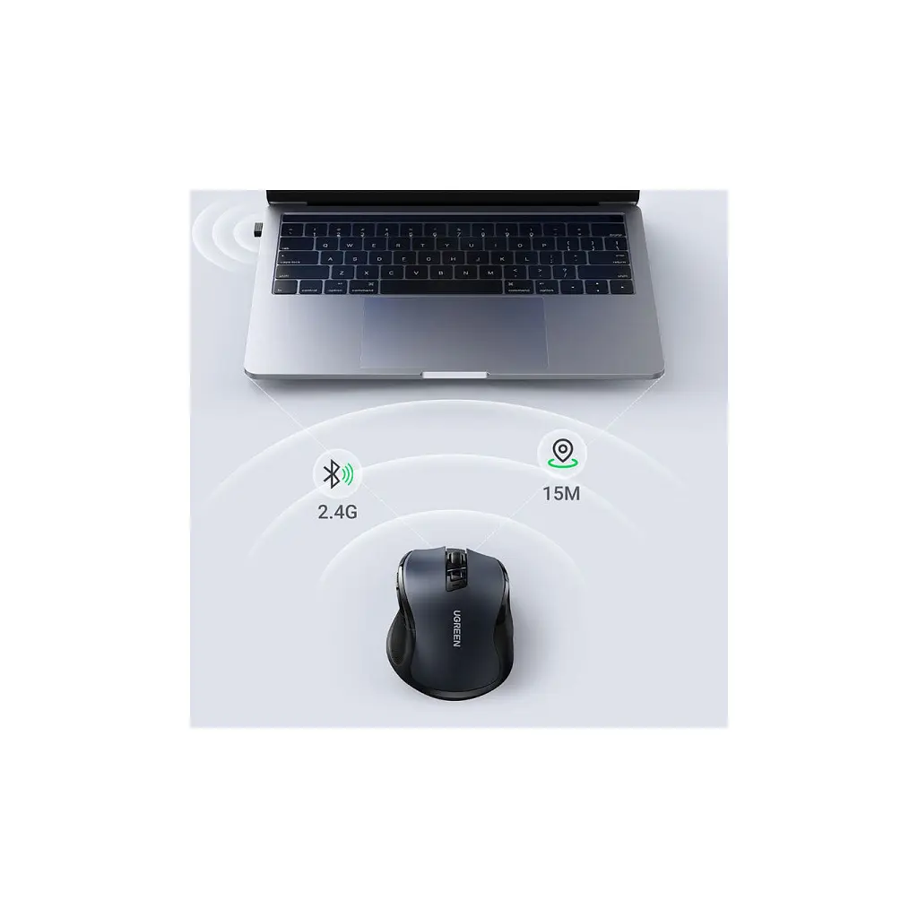 Мишка Ugreen MU006 Ergonomic Wireless Gray/Black (15063) - фото 8