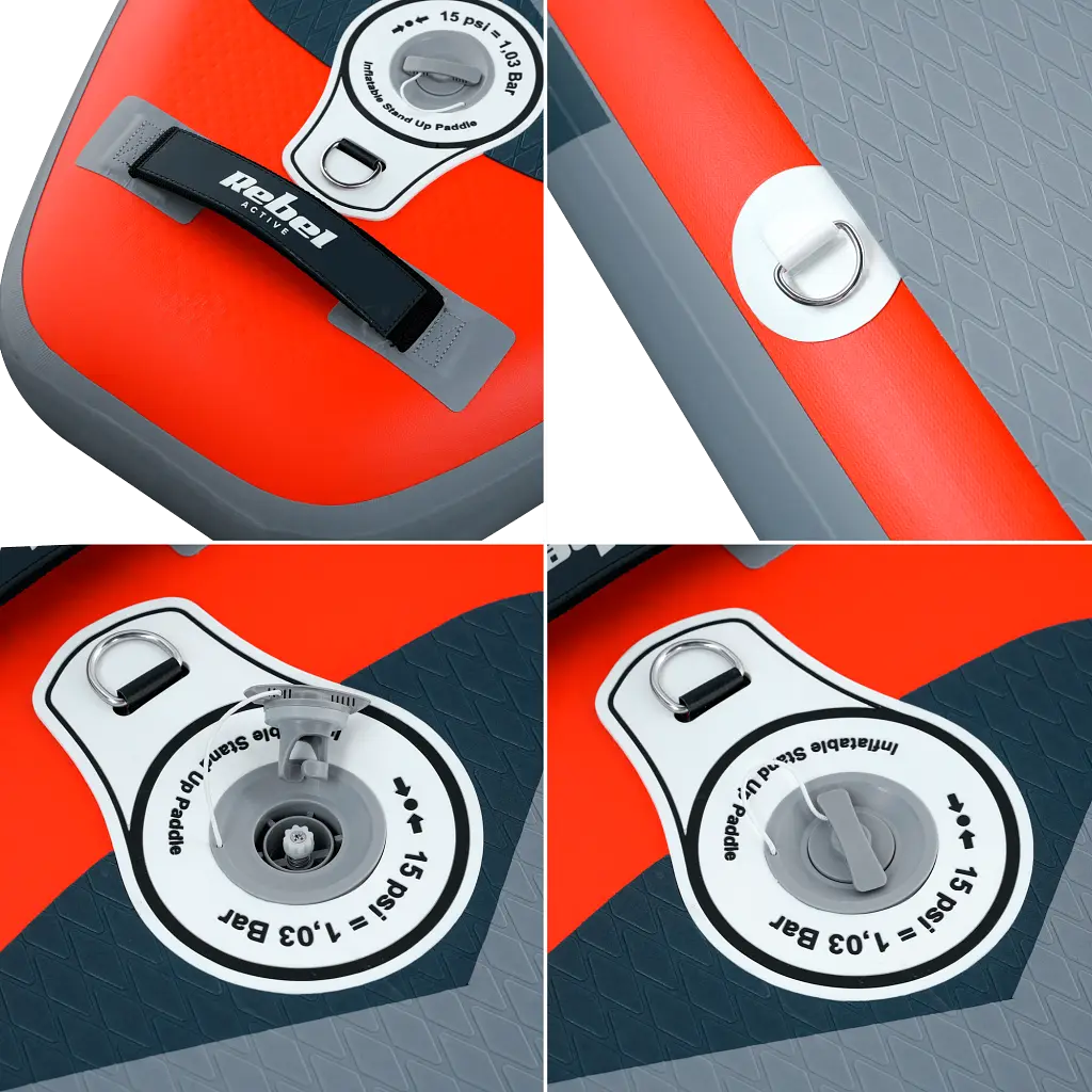 SUP доска Rebel Active RBA-4501-OR 350 см с аксессуарами сапборд 170 кг 350 x 81 х 15 см Orange - фото 6