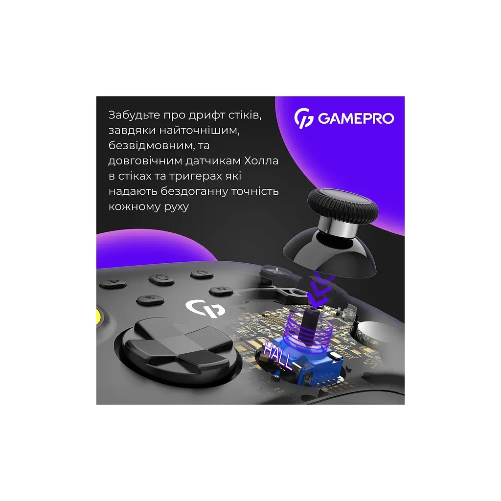 Геймпад GamePro GPX13B 2.4G/BT 5.1/USB/PC/iOS/Android RGB чорний (GPX13B) - фото 5