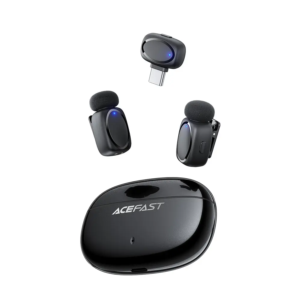 Бездротова мікрофонна система ACEFAST R2 dual-mic (Type-C) Black (6974316284901) - фото 6