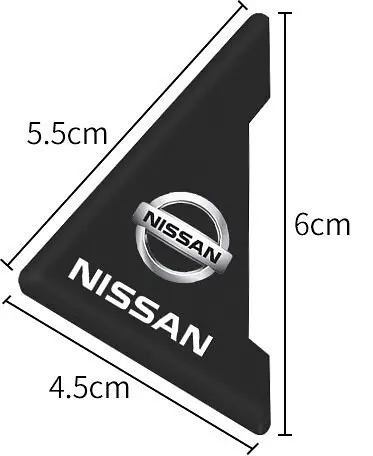 Захист кутів дверей Nissan 2 шт Гумові 45х58х47 мм на скотчі Чорні Посилені (протиударні чохли від сколів) - фото 2