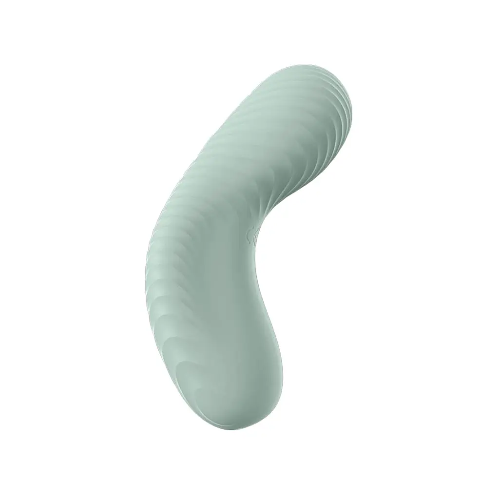 Накладний вібратор Fun Factory LAYA III sage green, ефект постукування пальцем - фото 4