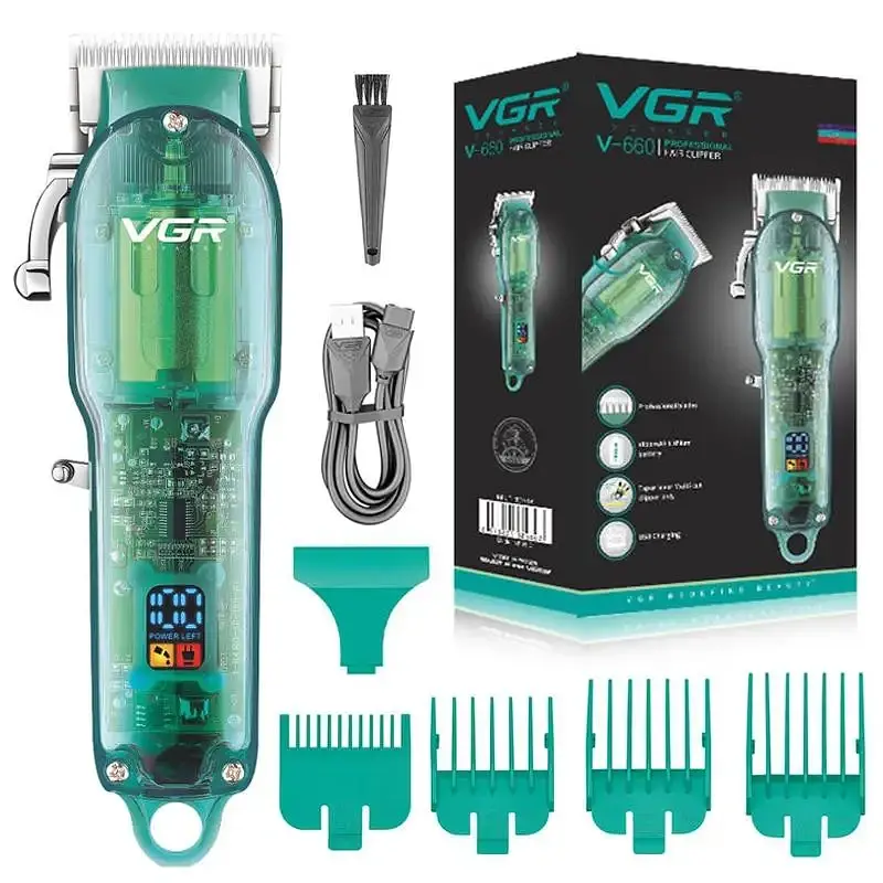 Машинка для стрижки волосся VGR V-660 акумуляторна 5W Green - фото 5