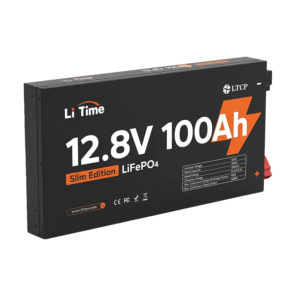 Акумуляторна батарея літій-залізо-фосфатна 12.8В 100А*год LiFePO4 LiTime Slim 12V100-100-SLIM-LTCP-4-SE100 ультратонка (44-00531) - фото 2
