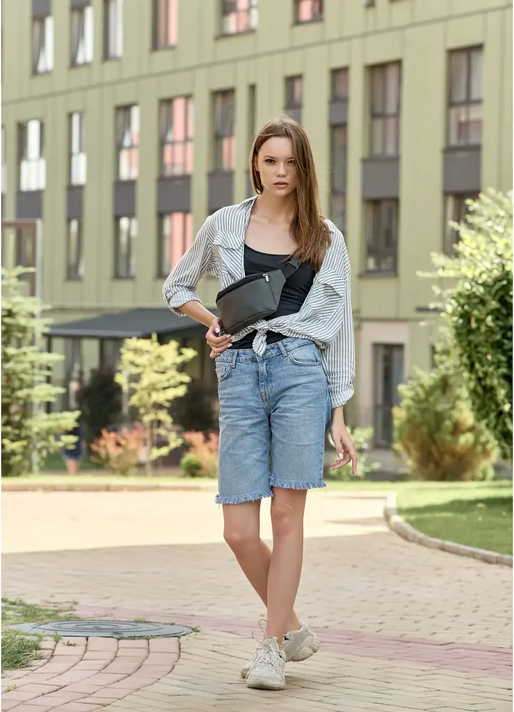 Поясна сумка бананка Sambag Tirso MSH графітовий 31 х 12 х 5 см (80111009) - фото 3