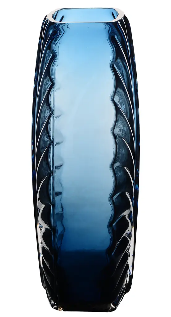 Ваза для цветов Viva Leaf стеклянная 25 см голубая (A060188) - фото 2