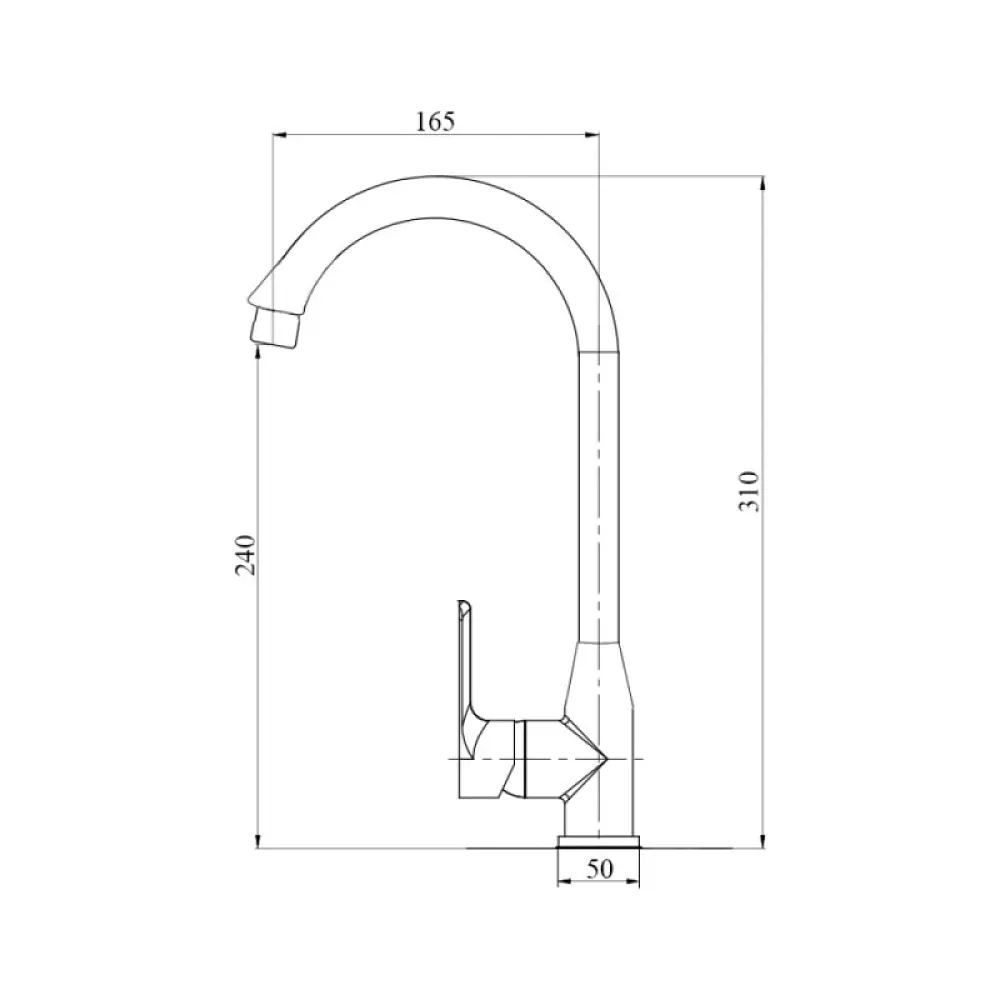 Змішувач для кухні Brinex 35B 007 Чорний матовий - фото 2