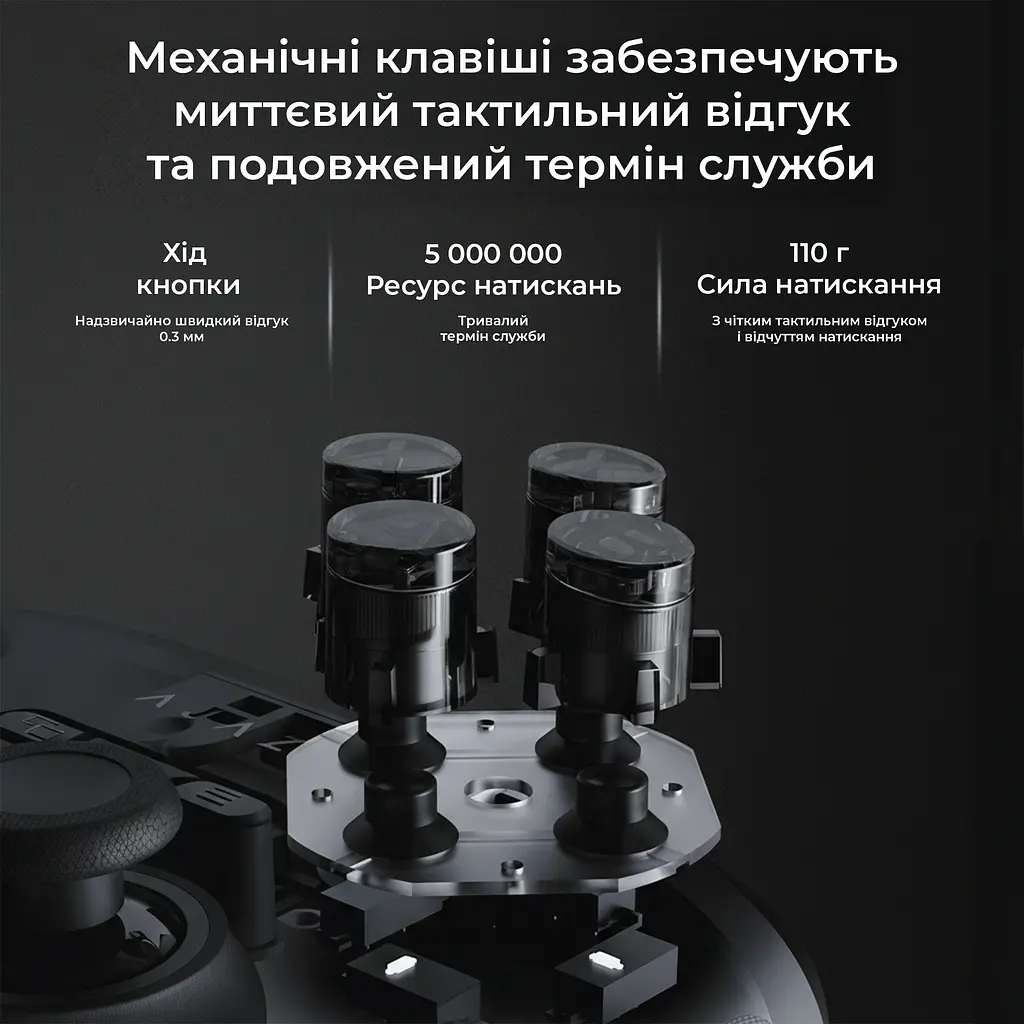Бездротовий геймпад Ajazz GP100S RGB із зарядною станцією чорний (GP100S-B) - фото 12