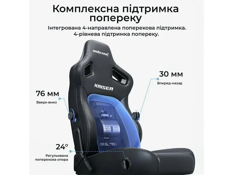 Крісло для геймера Anda Seat Kaiser 4 V2 XL Black Fabric (AD12YDDC-XLL-20-B-CF-03) - фото 10