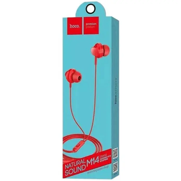 HF Hoco M14 Red + mic + button call answering - фото 2