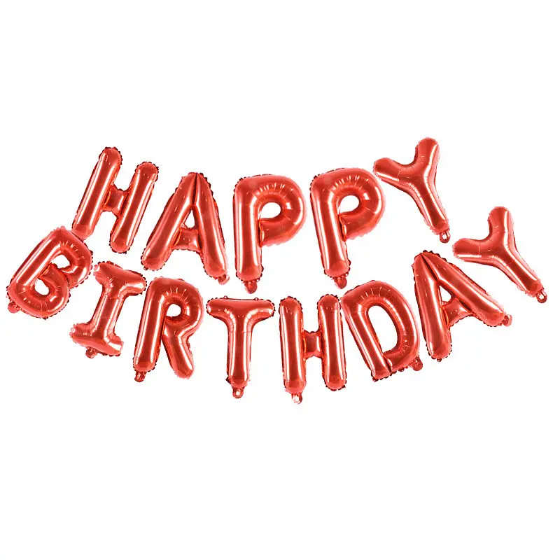 Кульки Happy birthday фольговані 16 дюймів червоні - фото 2