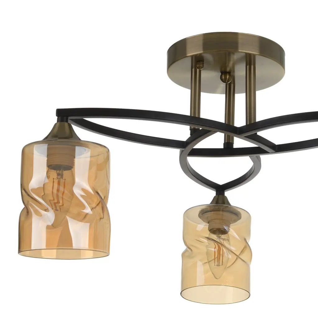 Люстра потолочная Brille в спальню E27 60W G (LK-664C/3) - фото 3