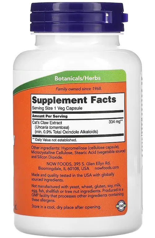 Котячий кіготь екстракт (Cat's Claw Extract) 334 мг 120 капсул "NOW Foods" - фото 2