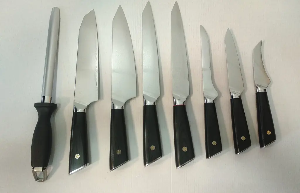 Набір ножів із дамаської сталі Damascus DK-LKB 5000 VG-10 сталь 67 шарів 10 предметів - фото 9