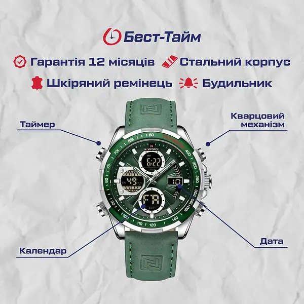 Годинник Naviforce Fly ArmyGreen - фото 5