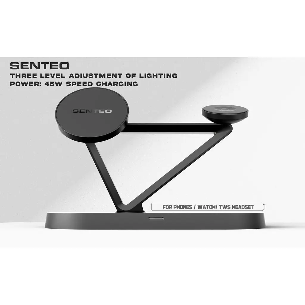 Бездротовий зарядний пристрій Senteo D1 Navi Stand 5in1 Black [169188] - фото 4