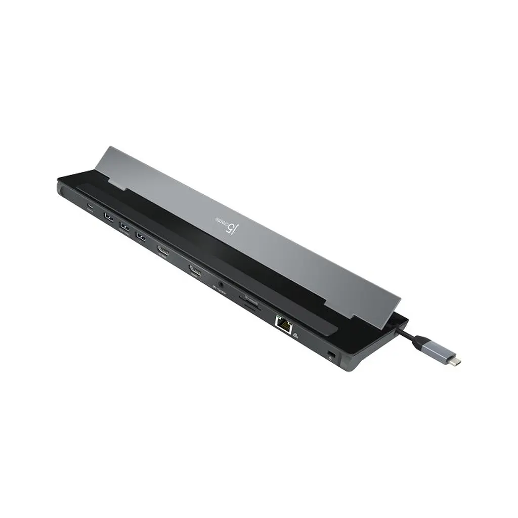 Порт-реплікатор J5create Dock-Station USB-C 10-in-1 (HDMI/PD/USB-A/USB-C/LAN/картридер/audio) (JCD542-N) - фото 6