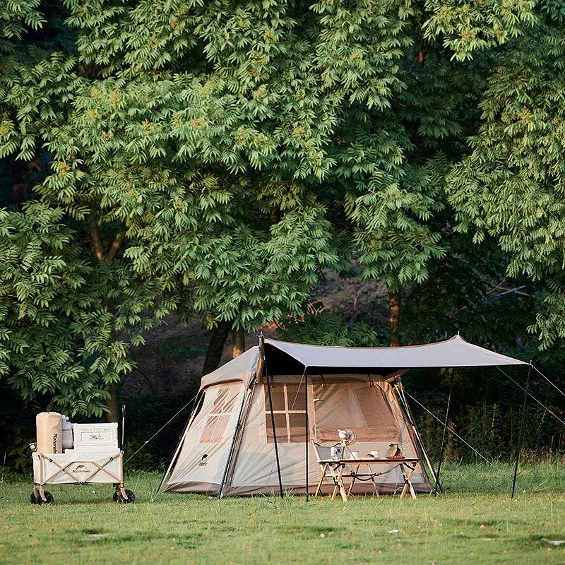 Четырехместная палатка с навесом Naturehike Village CNK2300ZP022 маленькая (Коричневая) - фото 9