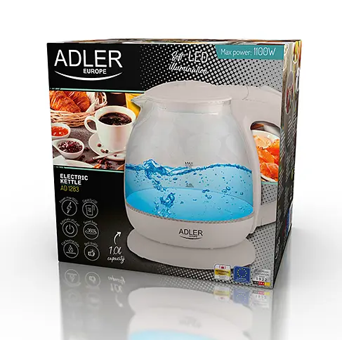Чайник Adler AD 1283C Cappuccino стеклянный 1.0л - фото 6