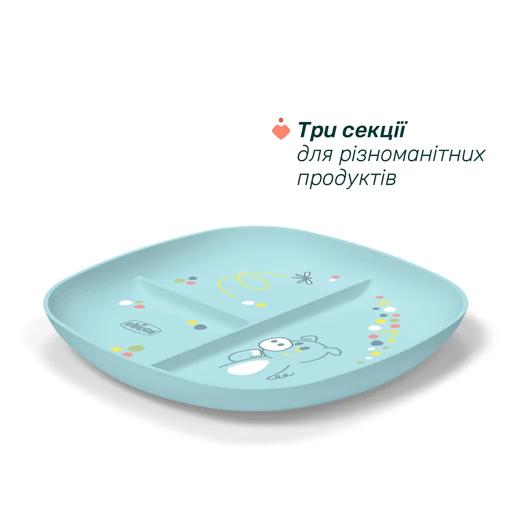Тарілка секційна Chicco 12м+ блакитна (16003.25) - фото 4