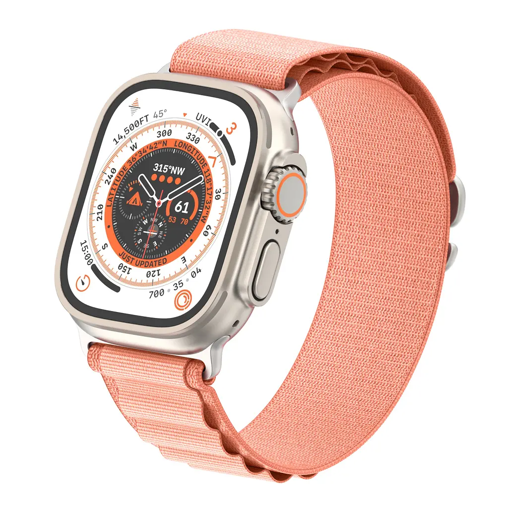 Ремінець для Apple Watch 42 (Series 11-10)/41/40/38, рожевий, Alpine Loop Alpina Band, тканинний поліестеровий ремінець для смарт-годин, дихаючий, для активного відпочинку та спорту, ArmorStandart (ARM81050) - фото 4