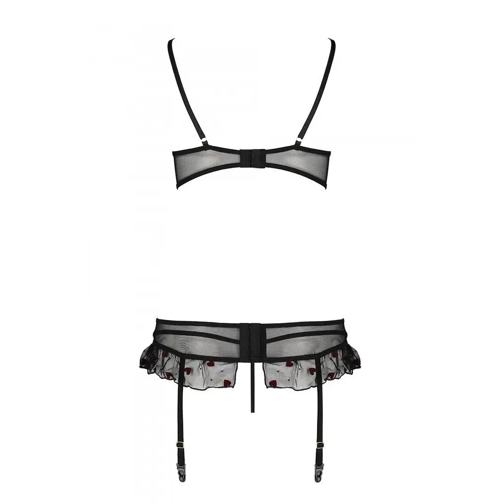 Сексуальний комплект з поясом для панчіх Passion LOVELIA SET L/XL, black - фото 6