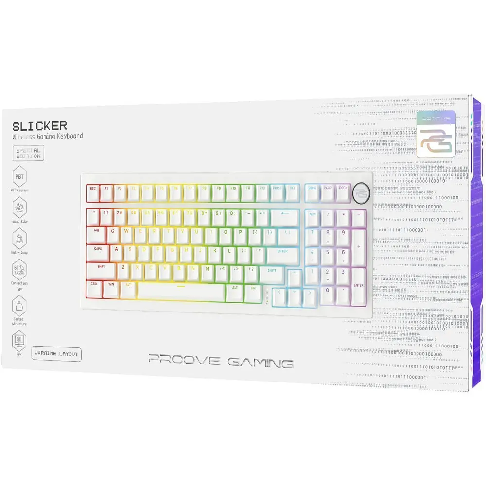 Бездротова клавіатура Proove Gaming Slicker Special Edition (Ukraine Layout), в асортименті - фото 2