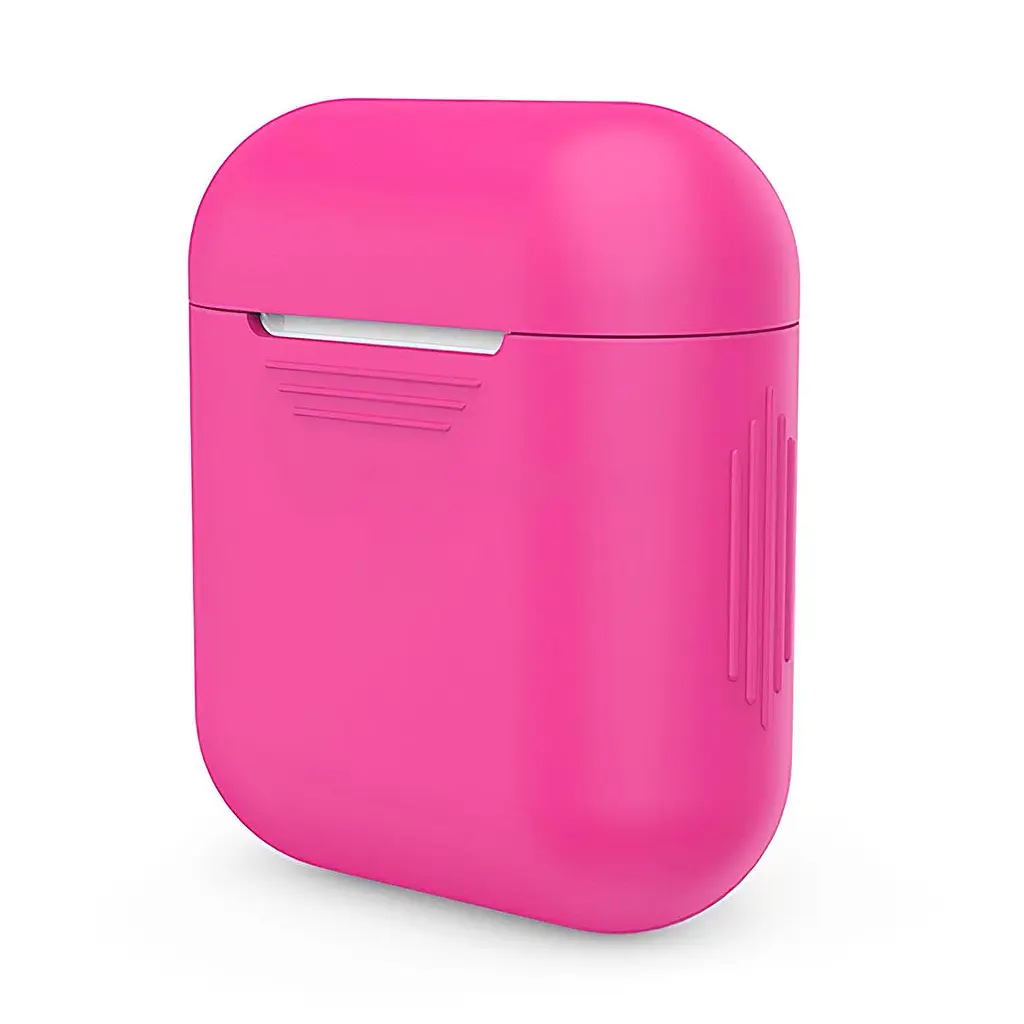 Силиконовый чехол для наушников Apple Airpods Малиновый чехол на аирподс 1/2 - фото 2