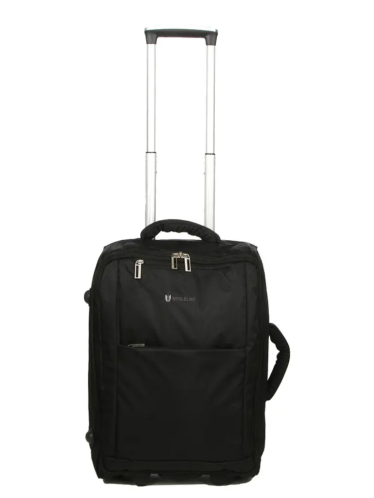 Валіза Малий (S) тканинний на 2 колесах Airtex 525 Queluz 50x34x18 см 30,6 л Чорний - фото 2