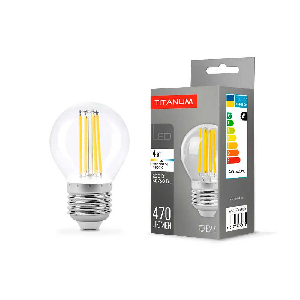 LED-лампа Titanum Filament G45 4W E27 4100K (25525-000)