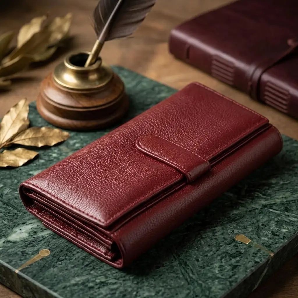 Сучасний гаманець для жінок ST Leather 19392 темно-червоний - фото 4