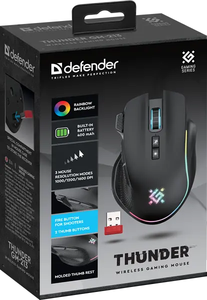 Миша Defender Thunder GM-213 (52213) - фото 5