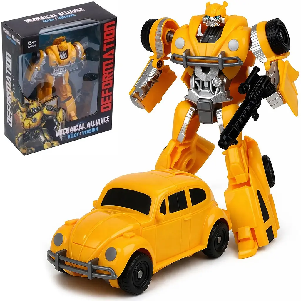 Робот машина трансформер Bumblebee Жук, іграшка 17 см, трансформація авто в робота, зі зброєю