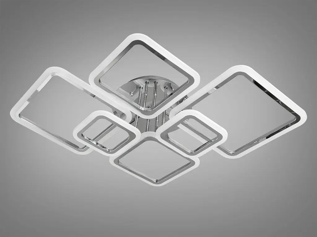 LED люстра смарт светильник с ИК пультом и диммером, 105W, хром - фото 4