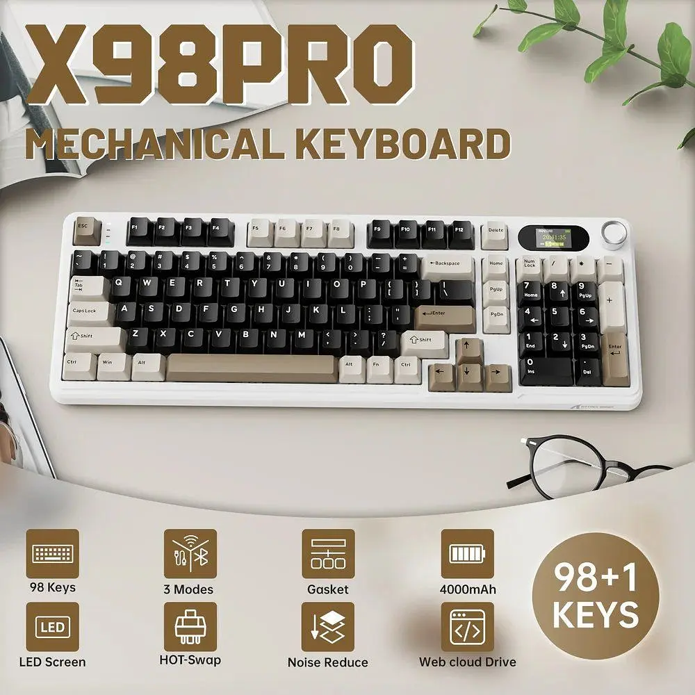 Клавіатура Attack Shark X98 Pro RGB Linear Blueberry Switch Cheese White (AS-6972792470559-CW-UA) [166778] - фото 4